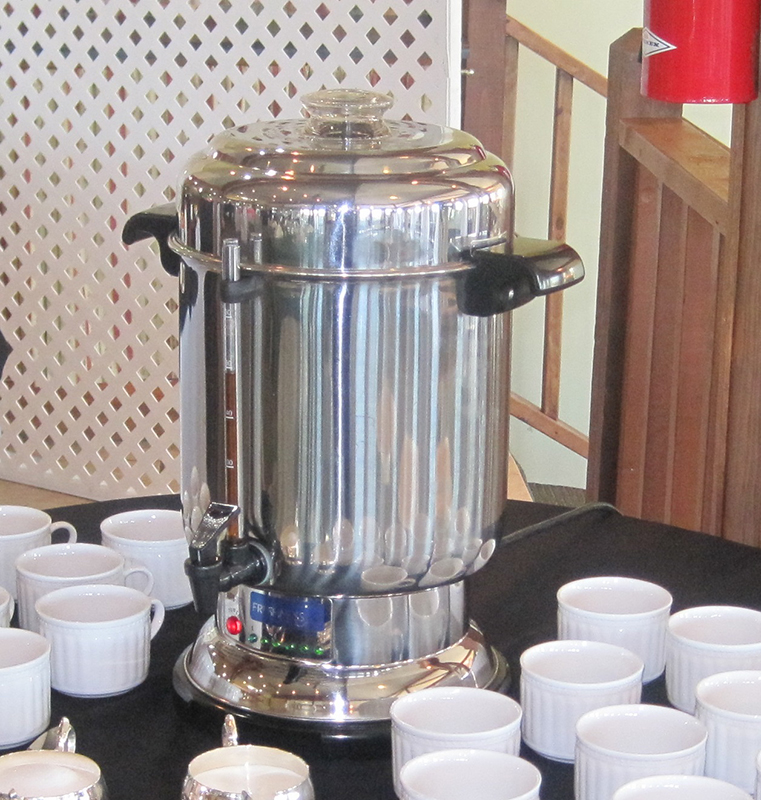 Brass Trim Coffee Urn 60 cup, Rent All Inc